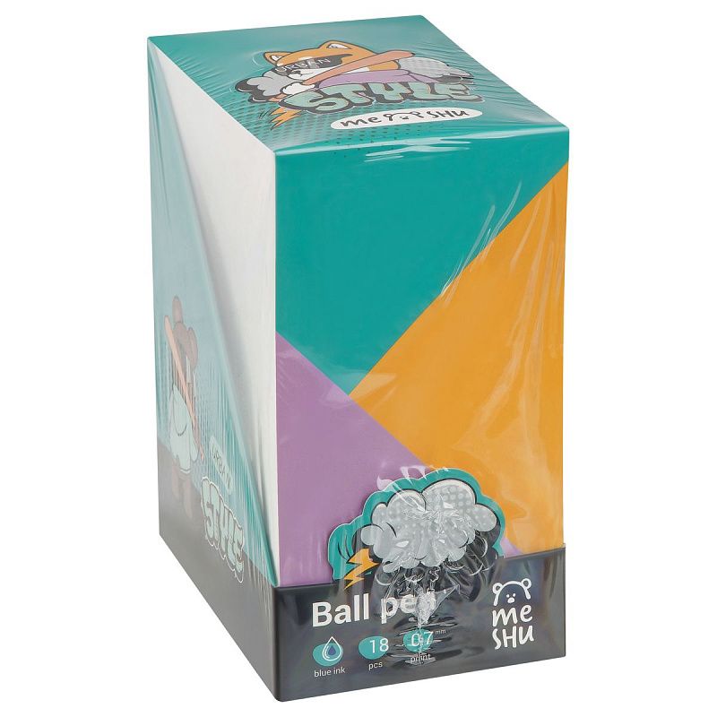 Ручка шариковая MESHU "Cheeky Friends" синяя, 0,7мм, корпус ассорти 