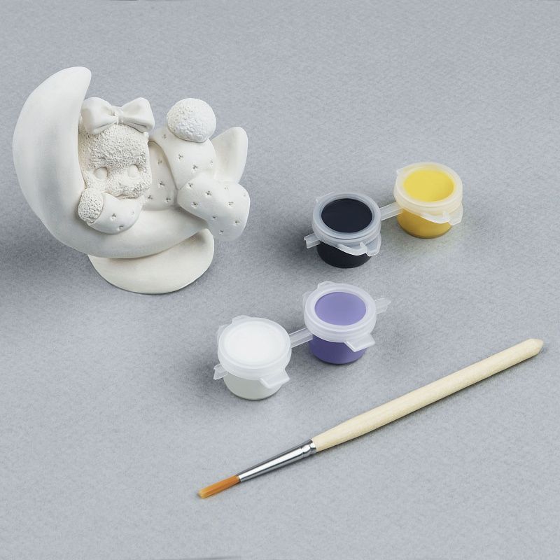 Набор для росписи из гипса ТРИ СОВЫ "Зайка на месяце", высота фигурки 8см, с красками и кистью, картонная коробка