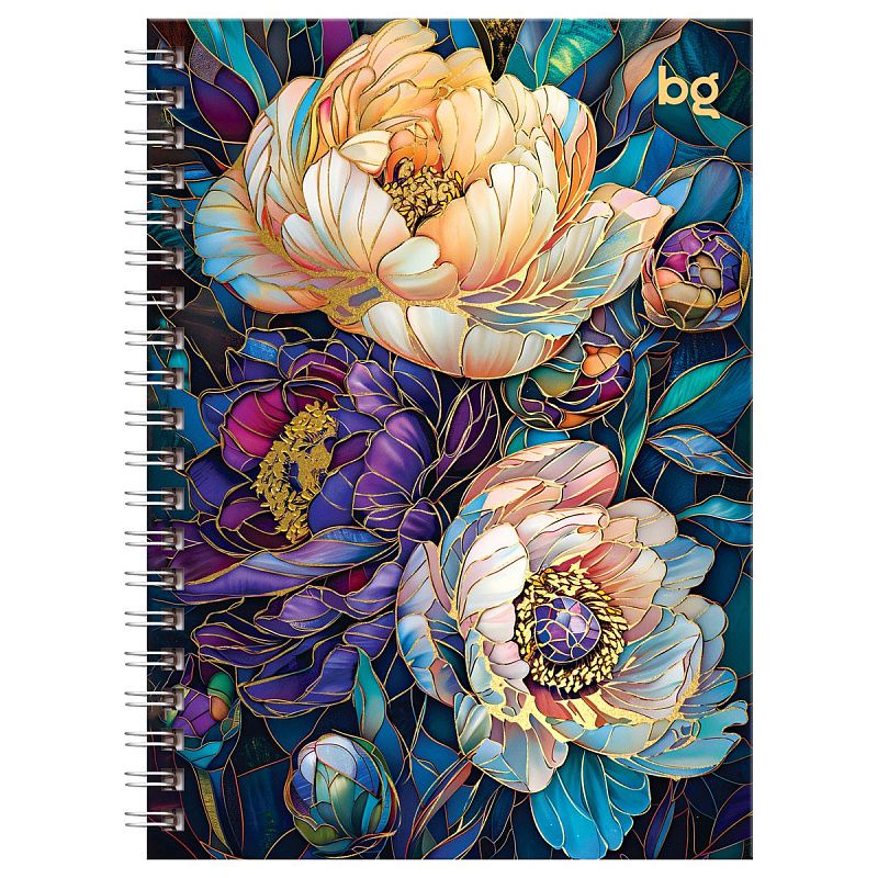 Записная книжка А6 80л., на гребне BG "Витраж", глянцевая ламинация, тиснение фольгой, твердая обложка