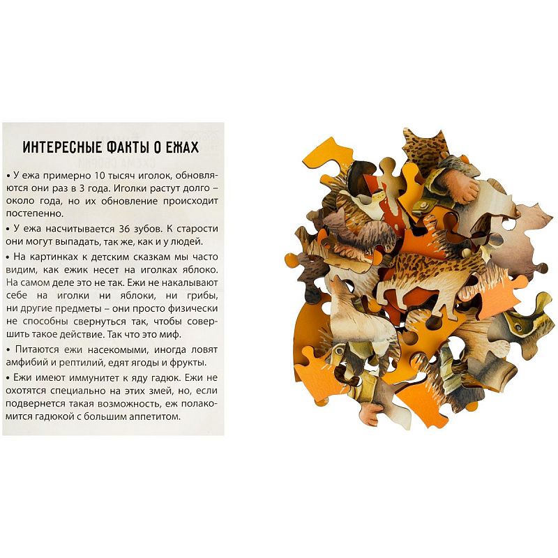 Деревянный пазл в яйце ТРИ СОВЫ "Ежик" 