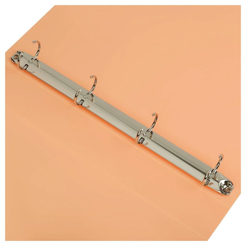 Папка на 4 кольцах СТАММ "Акцент" А4, 40мм, 800мкм, пластик, персиковая 