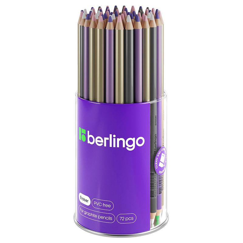 Ластик-карандаш Berlingo "Eraze 870", двухсторонний, круглый, цвета ассорти 