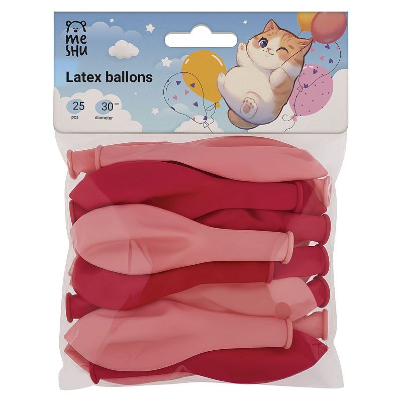 Воздушные шары, 25шт., М12/30см, MESHU, "Rose mood", пастель, 2 цвета ассорти
