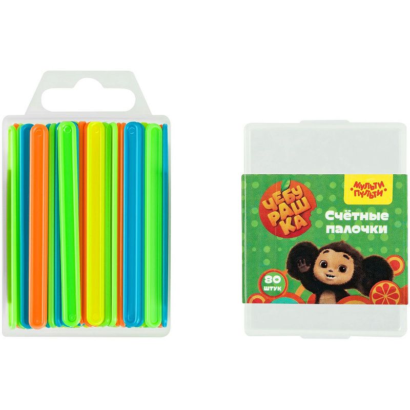 Набор счетных палочек Мульти-Пульти "Чебурашка", 80шт., в евробоксе 