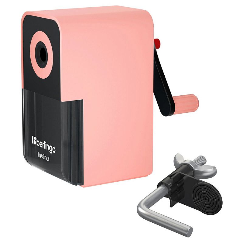 Точилка механическая Berlingo "Instinct", цвета в асс., пласт. корпус, инд. упаковка 