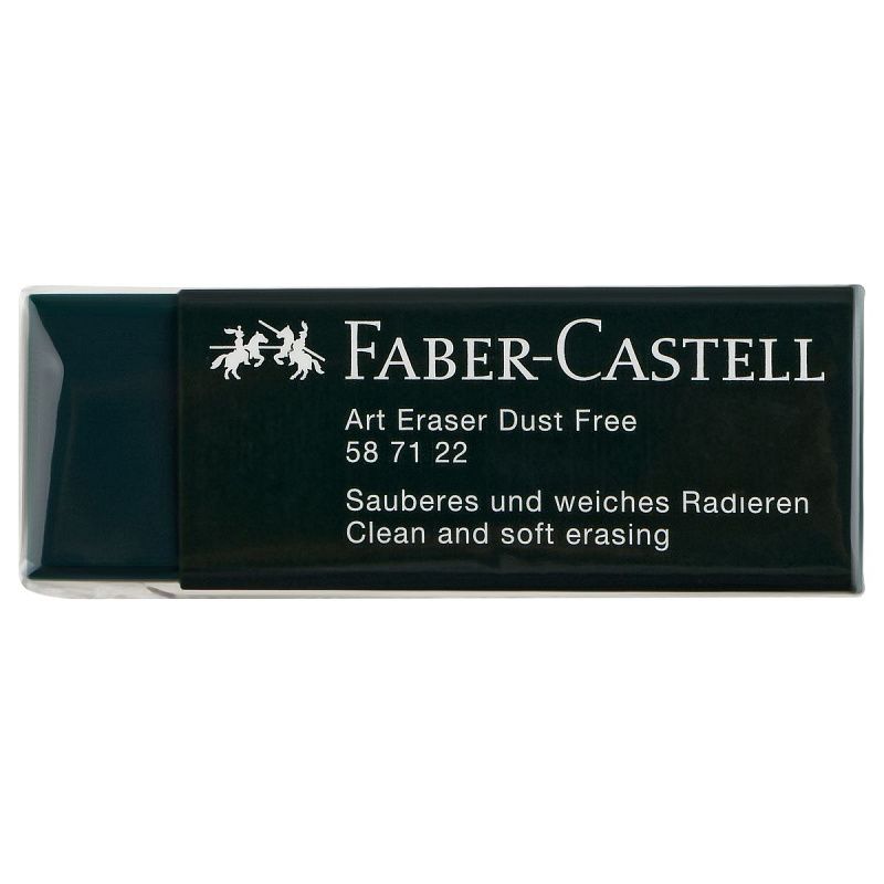Ластик Faber-Castell "Dust-Free", прямоугольный, картонный футляр, 45*22*13мм, темно-зеленый 