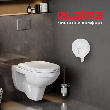 Диспенсер для туалетной бумаги LAIMA PROFESSIONAL BASIC (Система T2), малый, белый, ABS-пластик, 606682 