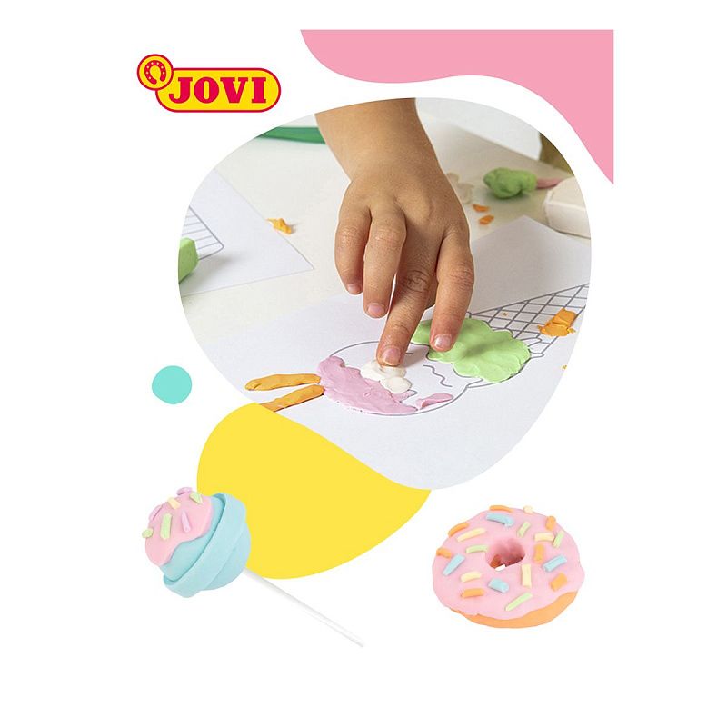 Пластилин JOVI, 6 пастельных цветов, 300г, растительный, картон