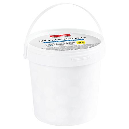 Хлорные таблетки OfficeClean Professional, с дезинфицирующим эффектом, ведро, 370 табл. 