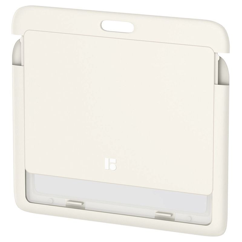 Бейдж горизонтальный Berlingo "ID 200", 85*55мм, светло-серый, без держателя, крышка-слайдер