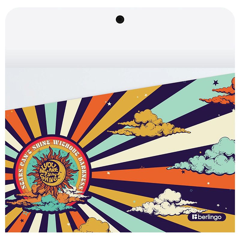 Папка-конверт на кнопке Berlingo "Groovy", 330мкм, с рисунком 