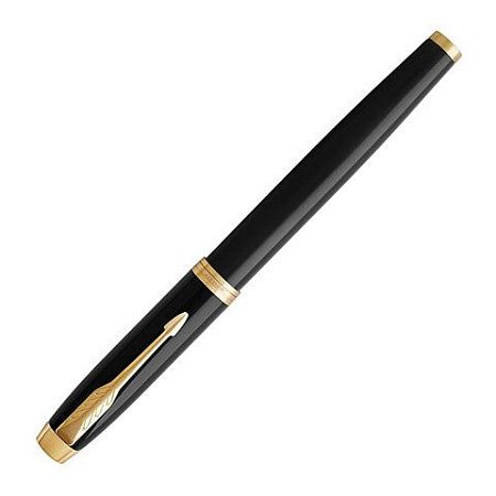 Ручка-роллер PARKER "IM Core Black Lacquer GT", черный глянцевый лак, позолота, черная, 1931659 