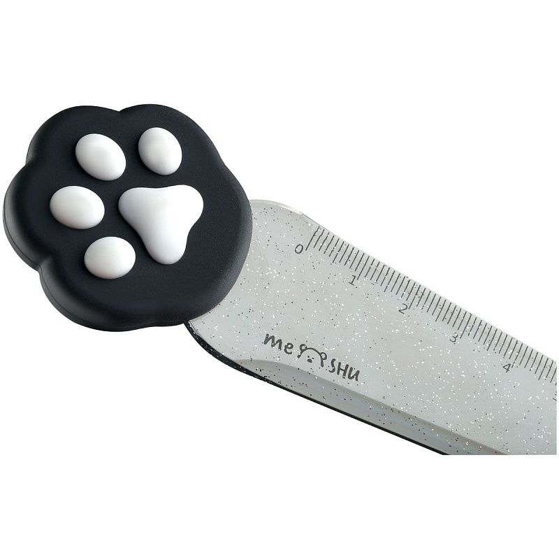 Линейка с топпером 12см MESHU "Paw", пластиковая, европодвес 