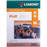 Фотобумага А3 для стр. принтеров Lomond, 230г/м2 (50л) матовая односторонняя