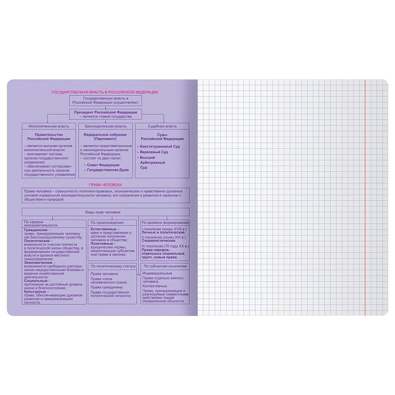 Тетрадь предметная 48л. BG "Информационное поле"- Обществознание, soft-touch ламинация, выб. лак