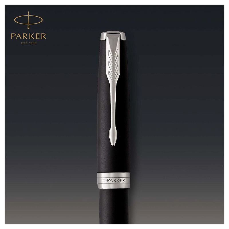 Ручка-роллер Parker "Sonnet Matte Black CT" черная, 0,8мм, подарочная упаковка 