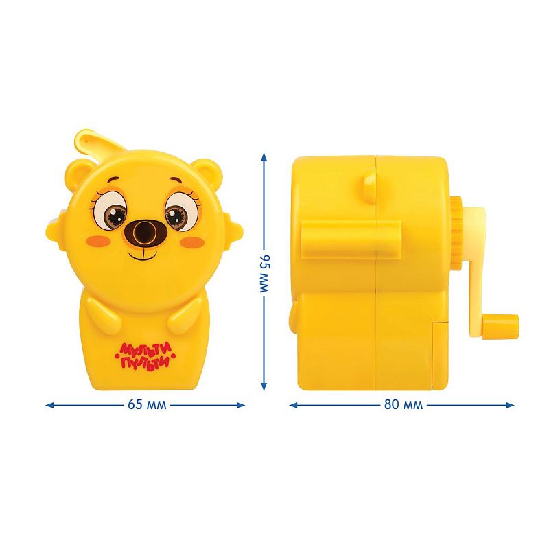 Точилка механическая Мульти-Пульти "Медвежонок", пласт. корпус, инд. упаковка 