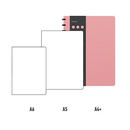Бизнес-тетрадь А4+, 80л., Berlingo "Instinct", клетка, на кольцах, с возм. зам. блока, 80г/м2, пластик. (полифом) обл., линейка-закладка, фламинго/чер