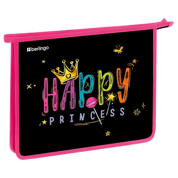 Папка для тетрадей 1 отделение, А5 Berlingo "Candy Princess", 240*205*40 мм, пластик, на молнии
