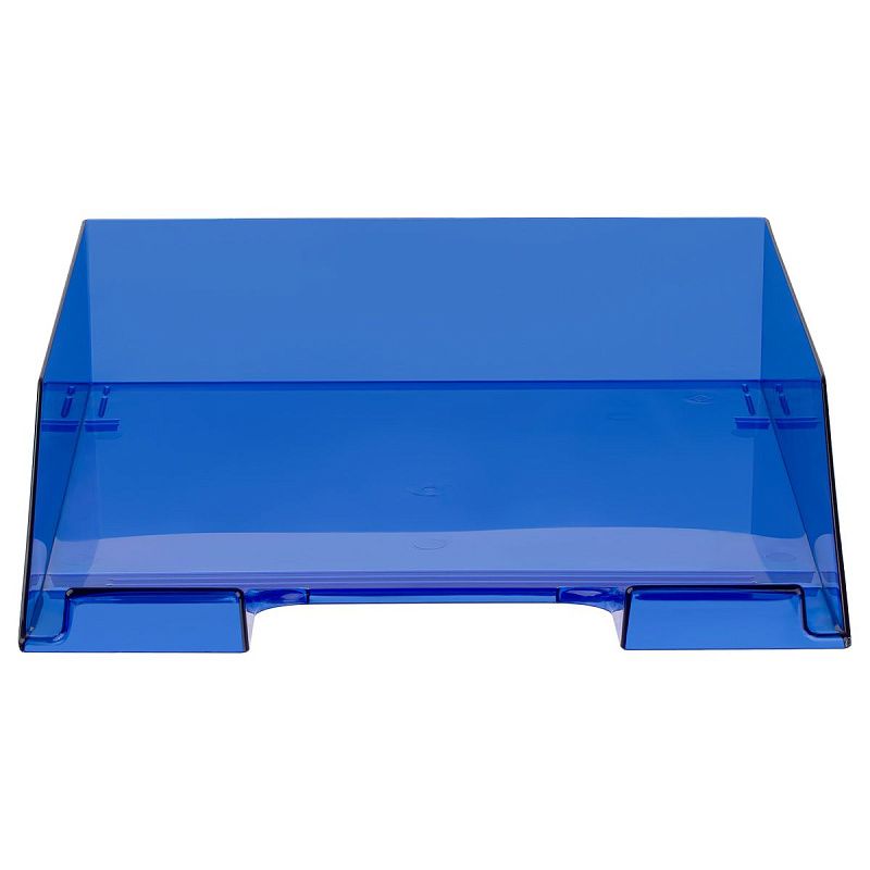 Лоток для бумаг горизонтальный СТАММ "Фаворит", тонированный синий