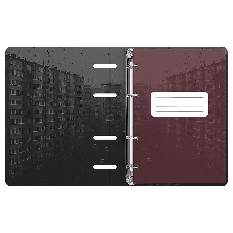 Тетрадь на кольцах А5, 120л., BG "За окном", картон, матовая ламинация, выб. лак