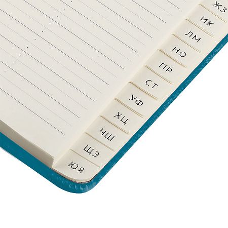 Телефонная книга А7, 64л., кожзам, BG "Winner. Dark teal", с вырубкой
