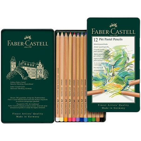 Пастельные карандаши Faber-Castell "Pitt Pastel", 12цв., метал. коробка