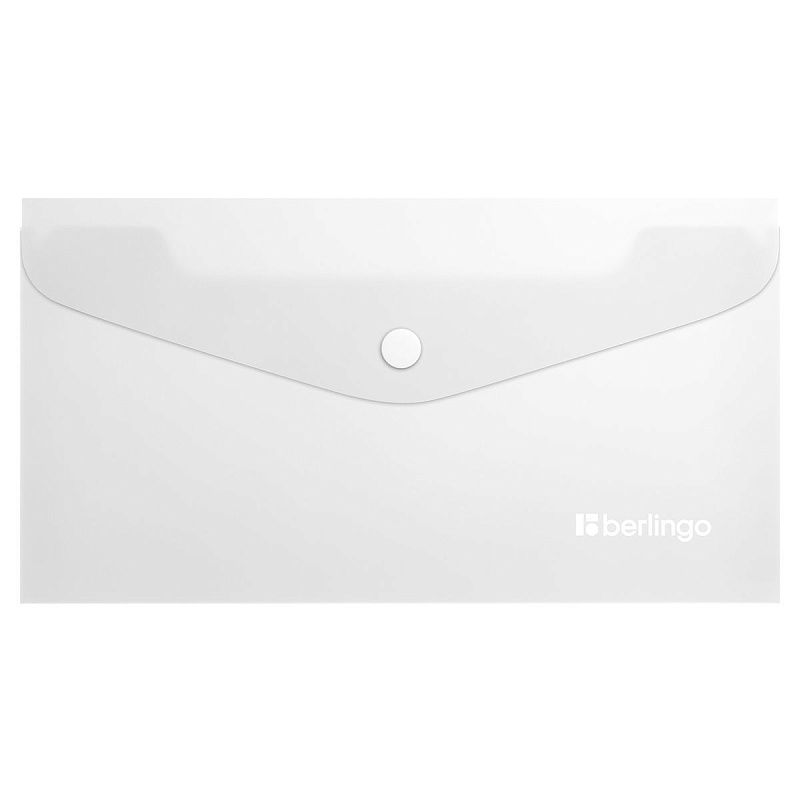 Папка-конверт на кнопке Berlingo "Soft Touch", C6, 200мкм, софт-тач, прозрачная