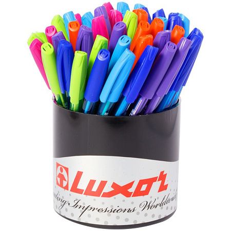 Ручка шариковая Luxor "InkGlide 100 Icy" синяя, 0,7мм, трехгран., корпус ассорти 