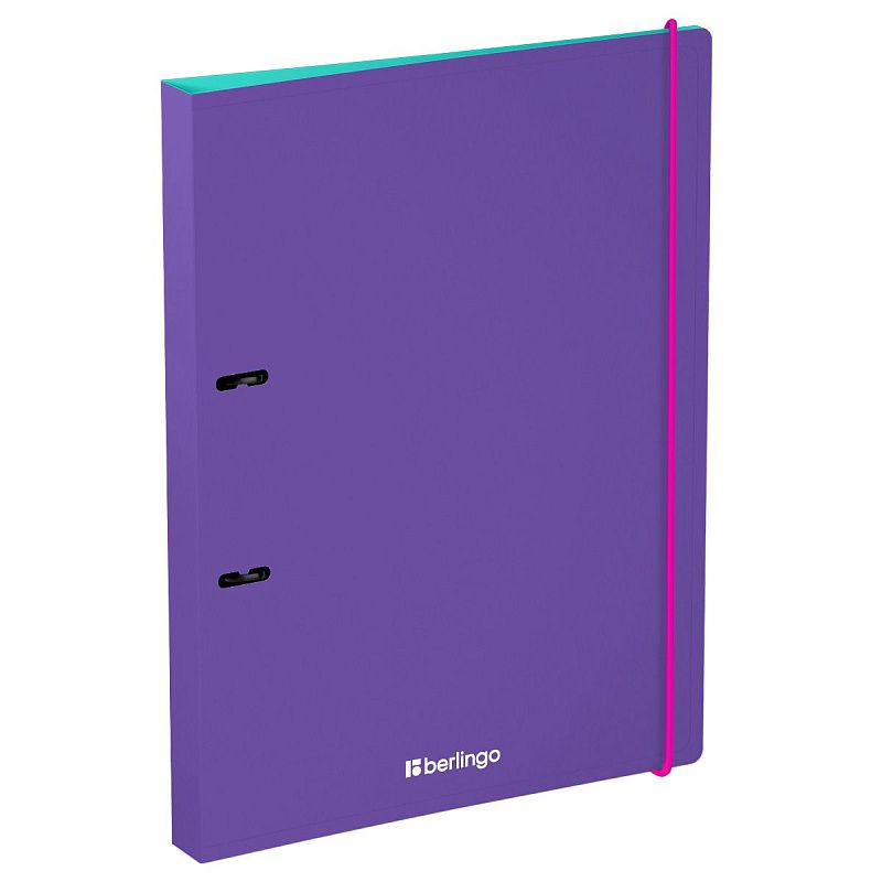 Папка на 2 кольцах Berlingo "Raze" А4, 24мм, 600мкм, D-кольца, с внутр. карманом, фиолетовая, софт-тач
