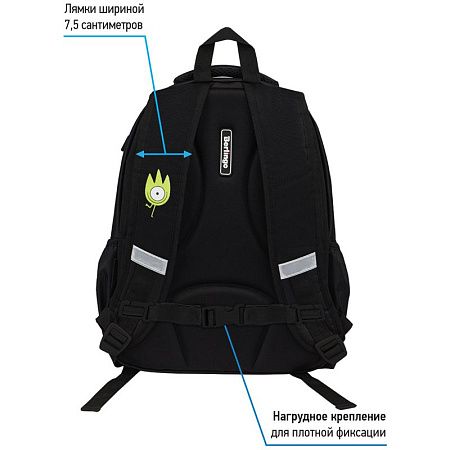 Рюкзак Berlingo Boom "Monsters" 38,5*29*12см, 2 отделения, 3 кармана, анатомическая ЭВА спинка 