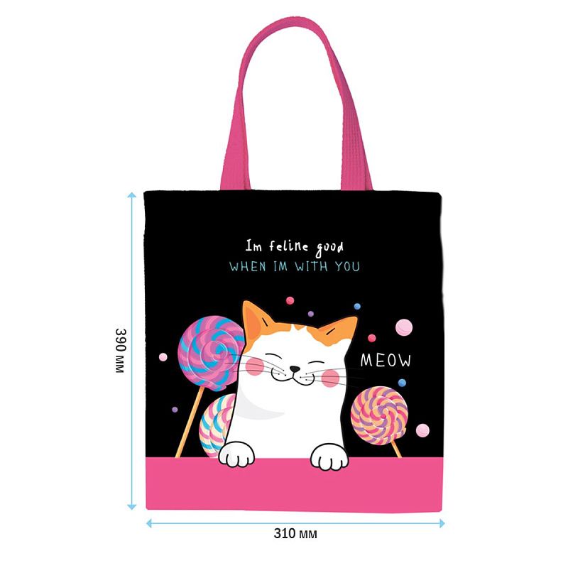 Сумка-шоппер ArtSpace"Meow", 31*39см, с карманом 