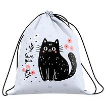 Мешок для обуви 1 отделение ArtSpace "Black Cat with Flowers", 350*420мм