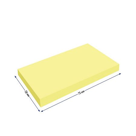 Самоклеящийся блок Berlingo "Ultra Sticky", 50*75мм, 80л., желтый неон