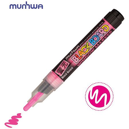 Маркер меловой MunHwa "Black Board Marker" розовый, 3мм, водная основа 