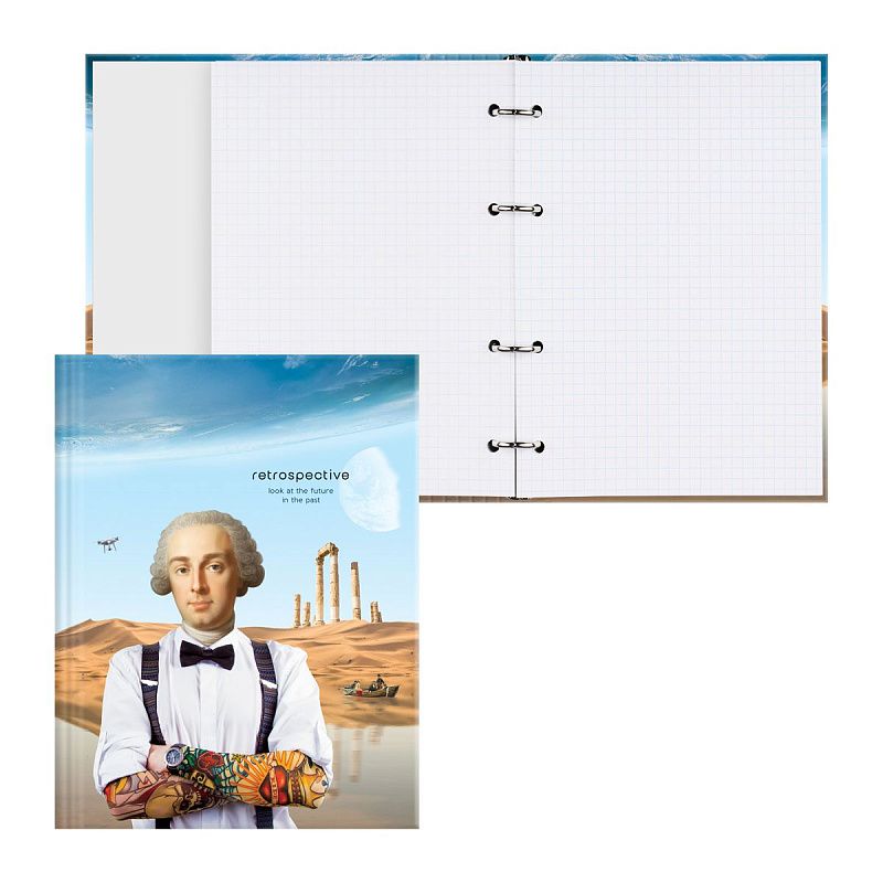 Тетрадь на кольцах А5, 160л., BG "Retrospective", глянцевая ламинация