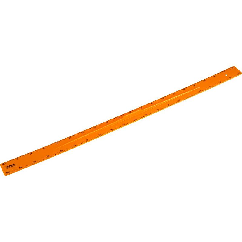 Линейка для школьной доски СТАММ 100см, пластиковая, желтая, с ручкой 