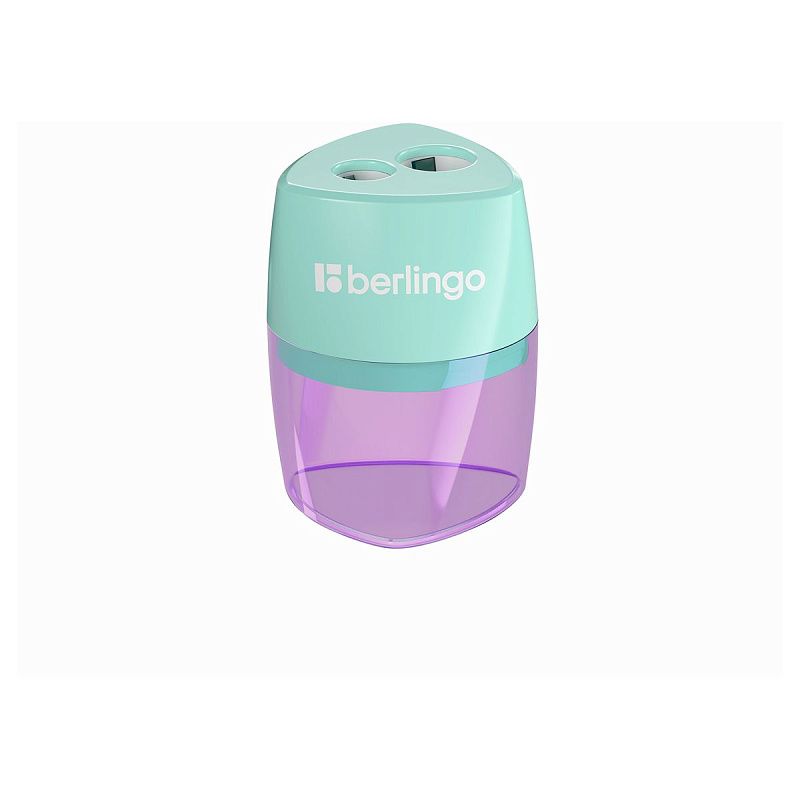Точилка пластиковая Berlingo "Haze XL", с контейнером, 2 отверстия, ассорти 