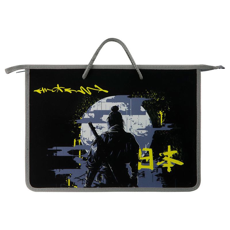 Папка с ручками А4 ArtSpace "Samurai", пластик, на молнии, 45мм 