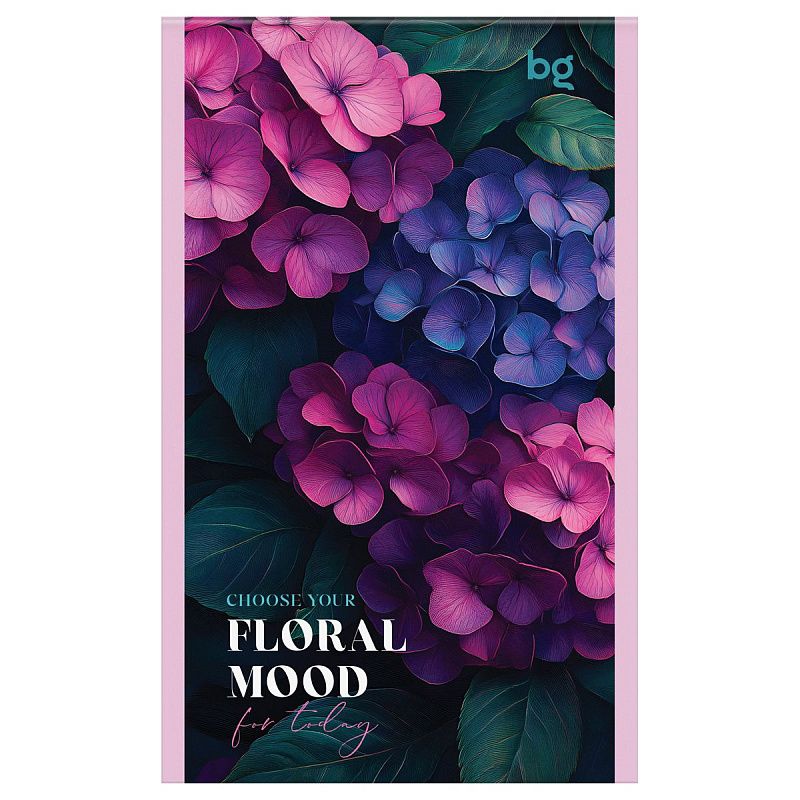 Блокнот А6 32л., на скрепке BG "Floral mood", блестки
