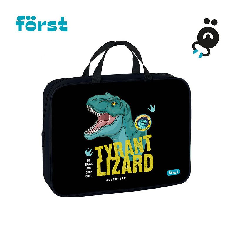 Папка текстильная с ручками 1 отделение, А4 Först "Cool adventure", 350*265*80мм, текстиль, на молнии 