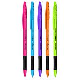 Ручка шариковая Berlingo "Tribase grip color zone" синяя, 0,7мм, грип, ассорти