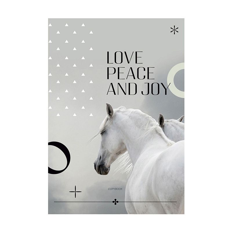 Тетрадь 80л., А4, клетка BG "Любите мир", матовая ламинация