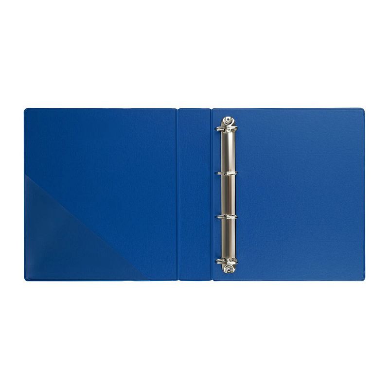 Папка на 4 кольцах OfficeSpace, панорама, 65мм, ПВХ, синяя 