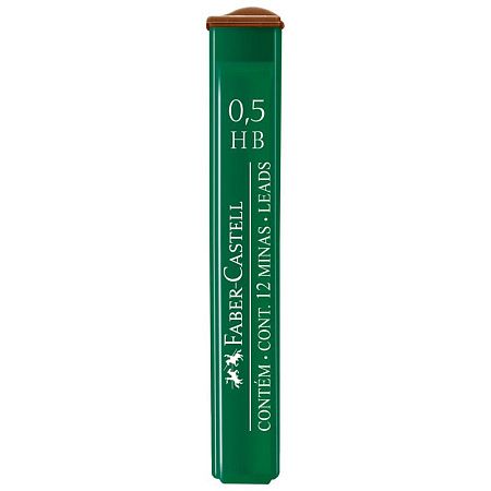 Грифели для механических карандашей Faber-Castell "Polymer", 12шт., 0,5мм, HB 
