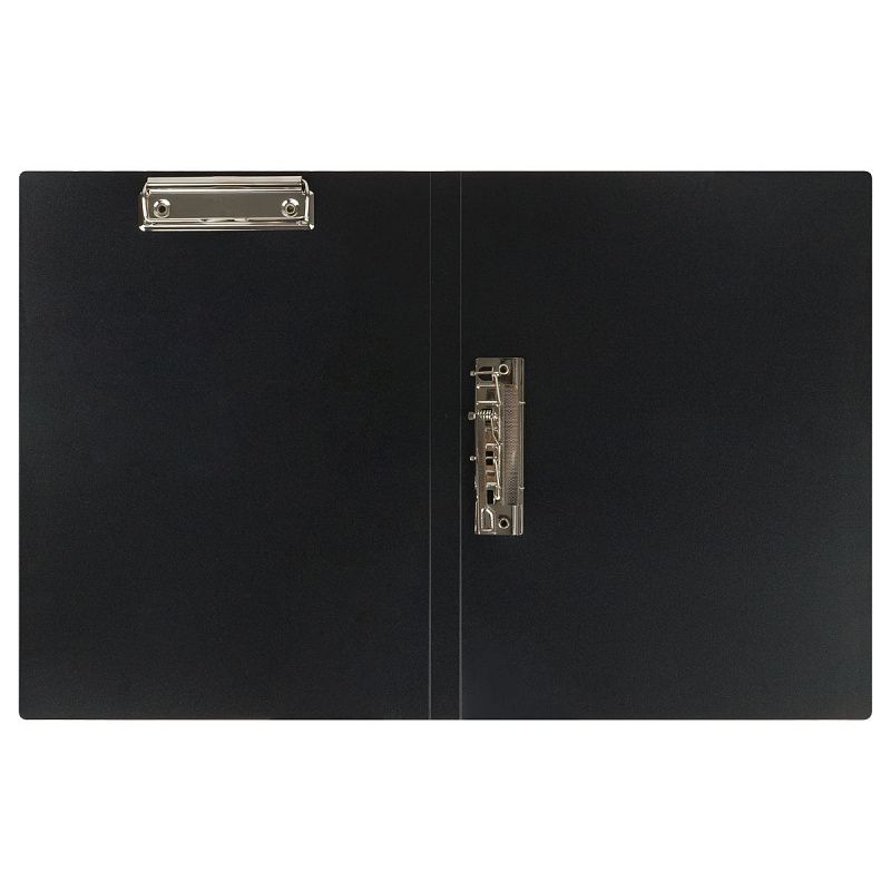 Папка с 2-мя зажимами СТАММ "Стандарт" А4, 17мм, 700мкм, пластик, черная 