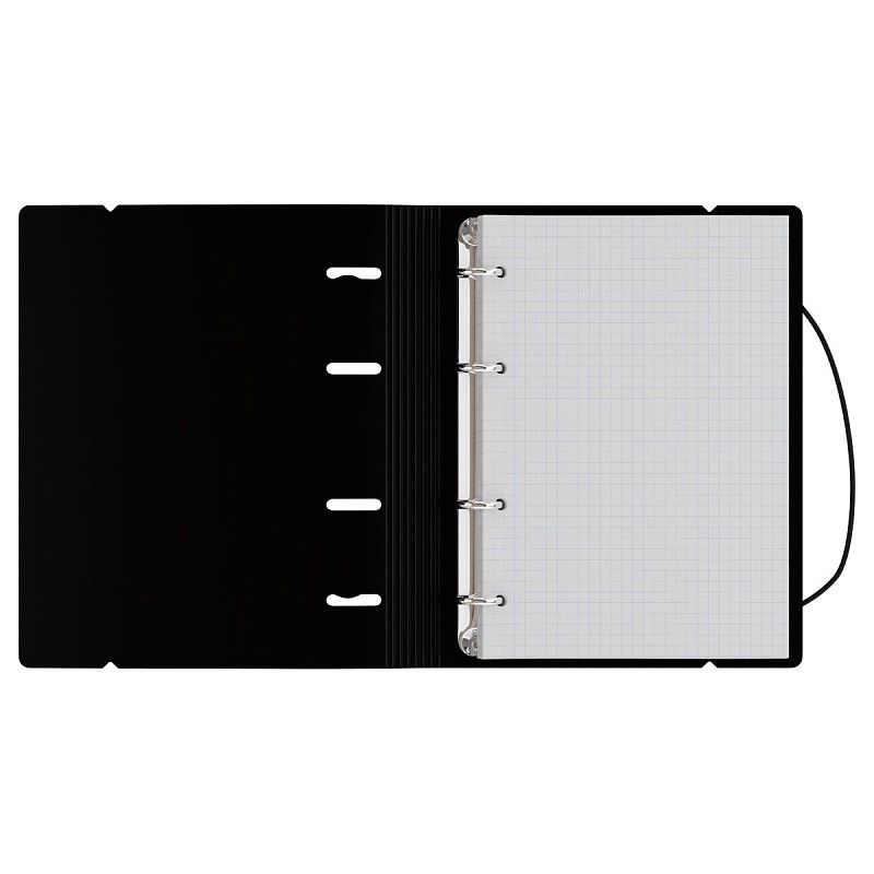 Тетрадь на кольцах А5, 120л., BG "Base", пластиковая обложка, черный, с резинкой