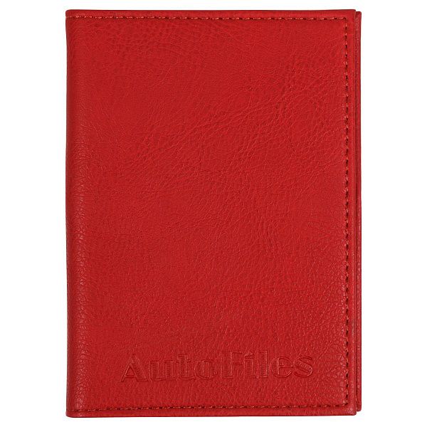 Обложка для автодокументов + паспорт OfficeSpace "AutoFiles", экокожа, красная