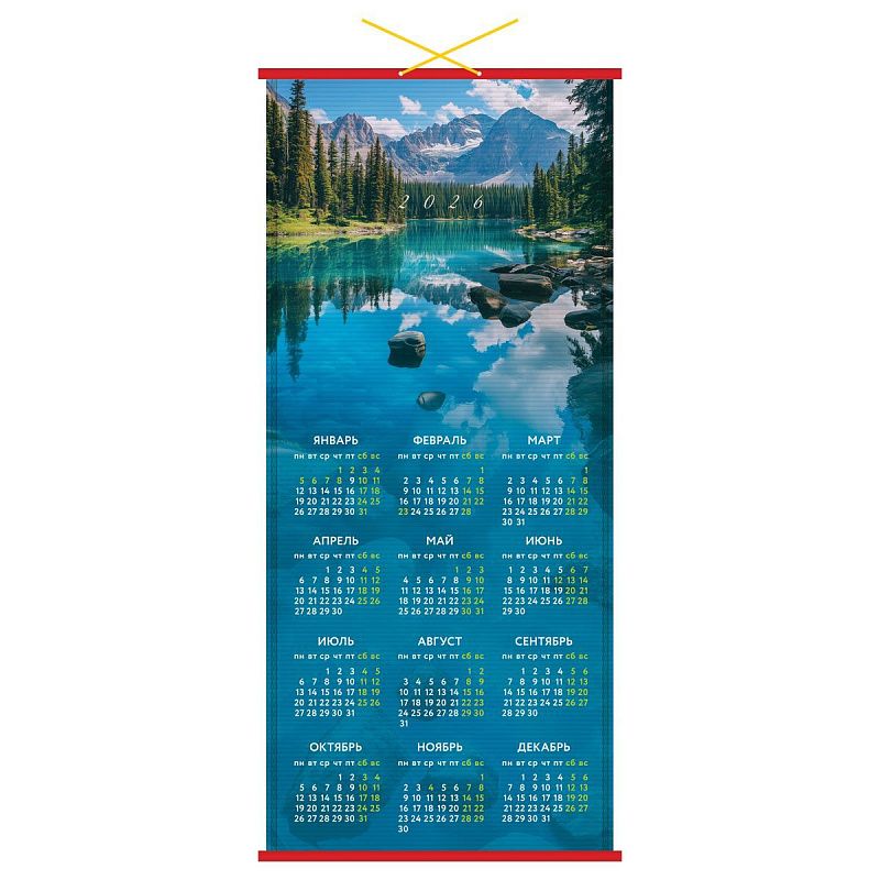 Календарь настенный "циновка", 320*760 мм BG "Природа", 2026г