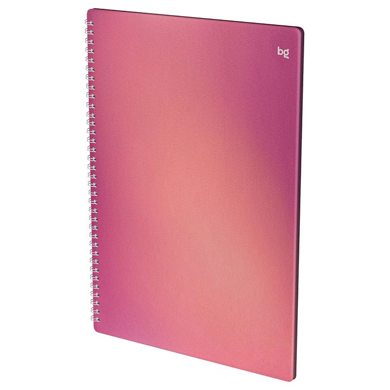 Тетрадь 80л., А4, клетка, на гребне BG "Сияние", пластиковая обложка, розовый